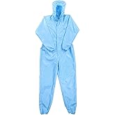 MECCANIXITY Lab Coat Anti Static Clothing Science One Piece Cloth Elastic Cuff with Hat Hood Wear Uniform Work for Men Women