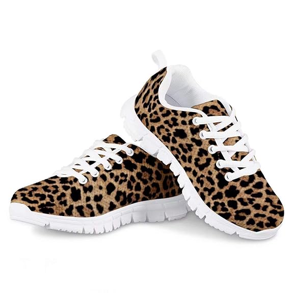 Buy Brown Cheetah Leopard Print Kid Girls Running Sports Sneakers Cute
