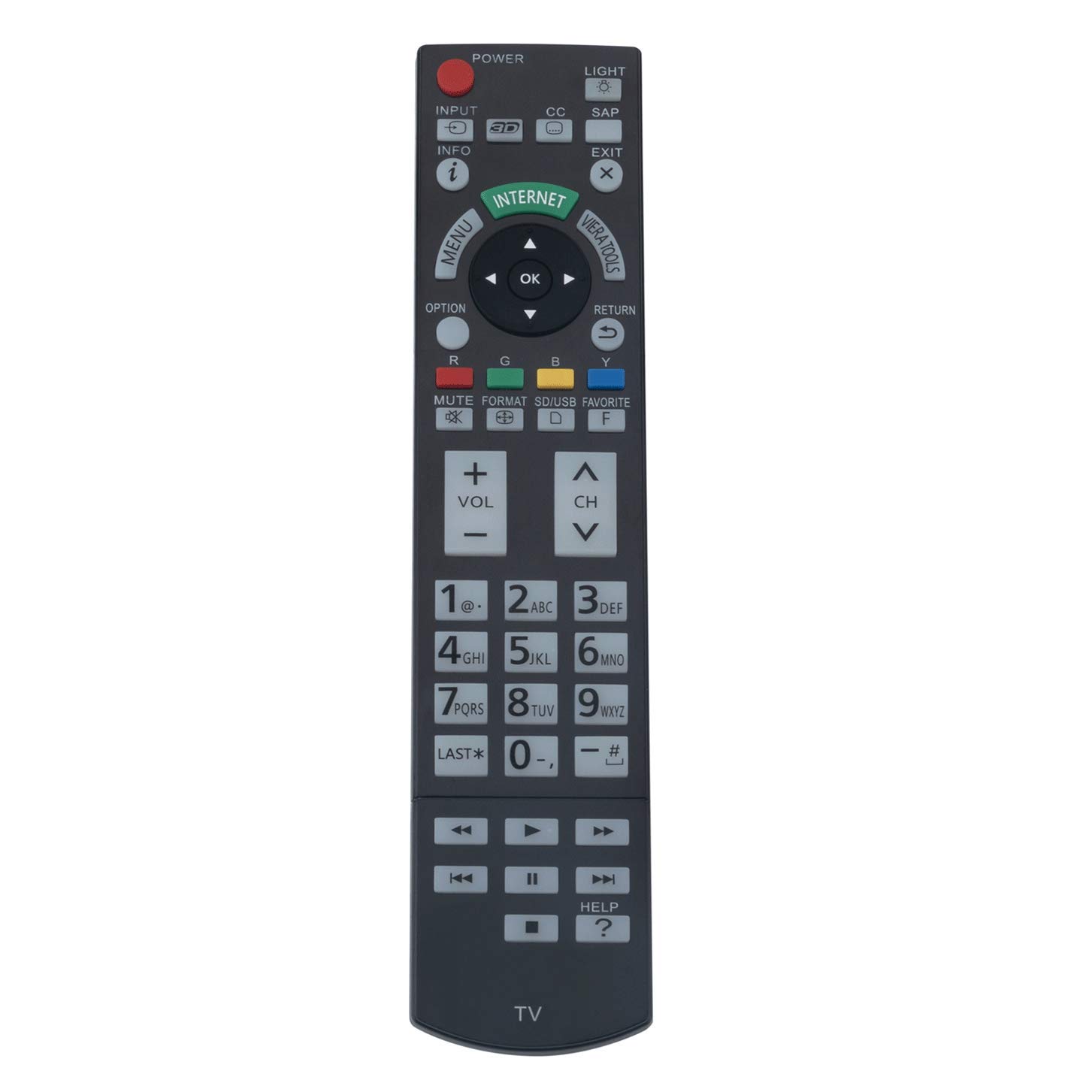 VINABTY Replacement Remote Control N2QAYB000703 Fit for Panasonic Plasma HDTV TV