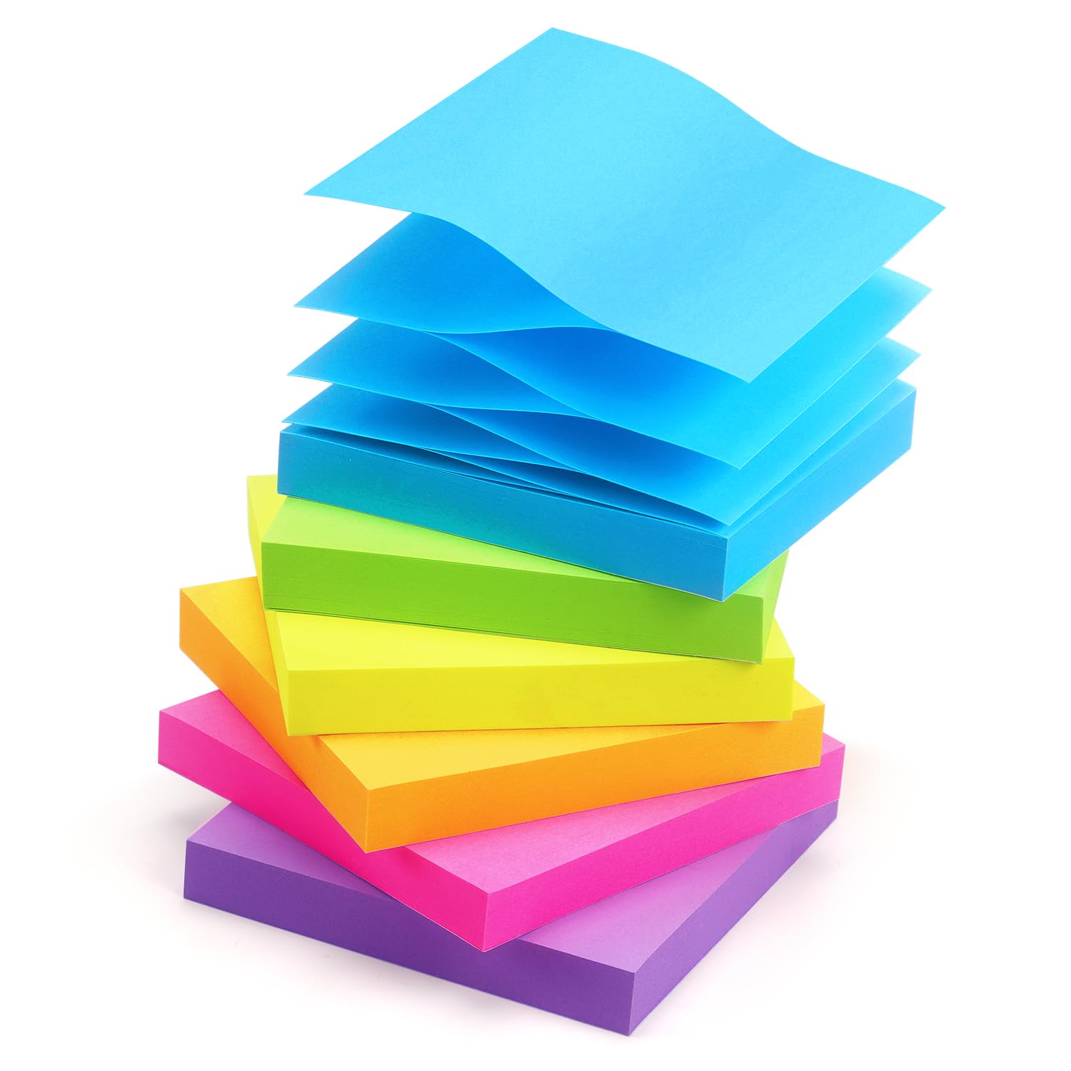 Early Buy Pop Up Sticky Notes 3x3 Refills Self-Stick Notes 6 Pads, 6 Bright Colors, 100 Sheets/Pad
