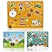 Gleeporte Easter Wooden Peg Puzzles, Holiday Theme | Pack of 3 Learning Educational Pegged Puzzle Boards for Toddler & Kids | Ideal Gift Easter