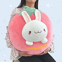 strawberry bunny plush bag