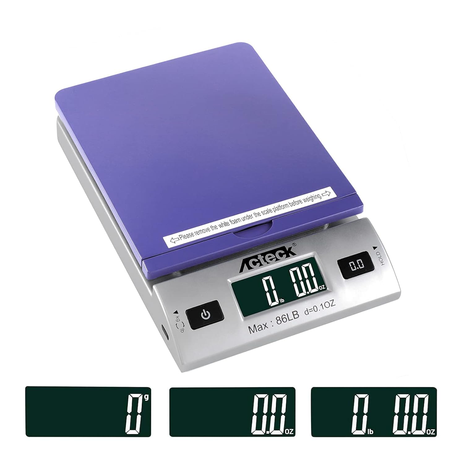 Acteck 86LBx0.1OZ Digital Shipping and Postal Scale with Batteries and AC Adapter (A-DS86 Blue): Industrial & Scientific