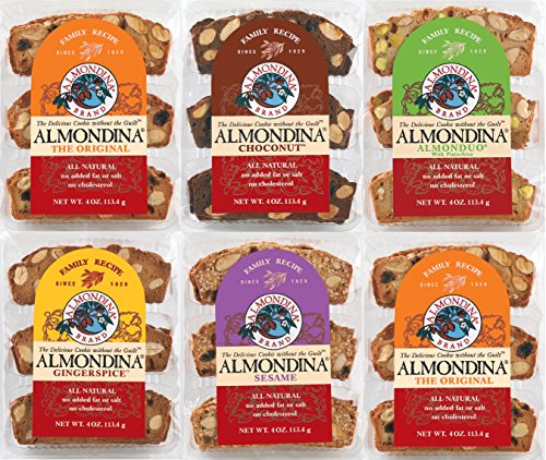 Almondina Almond Cookies, Variety, 4-Ounce Package (Pack of 6)