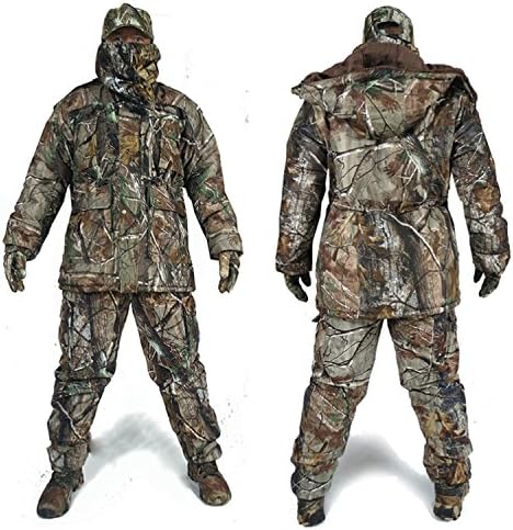 DaMaiZhang Winter Hunting Jacket and Pants Hunting Bib Insulated Snow Bib Overalls Flatland Deer for Men Women