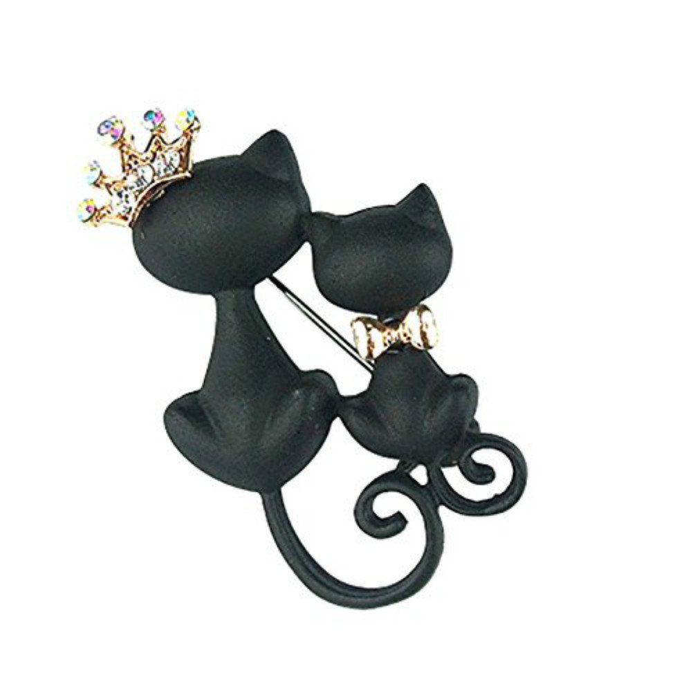 4 3 Demarkt 1pcs Broche Double Chat Noir Creatif Broche Mode Elegant Broche Pour Decoration De Vetement Noir 2 6cm Bijoux Broches Et Pins