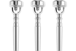 ETERMETA 3 Pack Silver Trumpet Mouthpiece Set 7C 5C 3C Compatible with Yamaha, Bach, Conn & King, Brass Instrument Accessories for Beginners & Professional Players