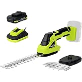 SnapFresh 20V Cordless 2-in-1 Hedge Trimmer &amp; Grass Shears | 8.67" Hedge Blade &amp; 4. 72" Grass Blade, 2.0Ah Battery &amp; Fast Charger Included, Handheld Bush Trimmer for Garden, Lawn &amp; Yard