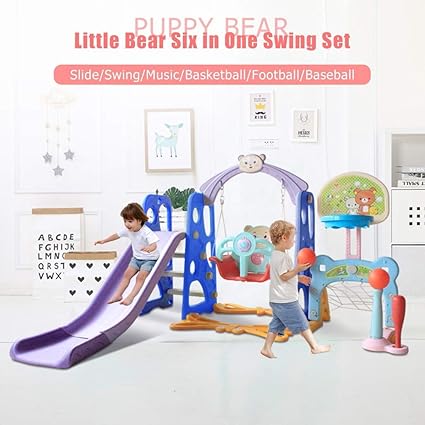 climbing frame with slide and swing