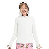 WISREMT Girls Boys Rash Guard Long Sleeve Athletic Hoodie Sweatshirt Quick Dry Swim Cover Up UPF 50+ Sun Shirts for Youth Kid