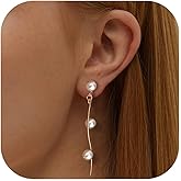 ORAZIO Clip On Earrings,Pearl Clip on Earrings for Women Long Pearl Drop Dangle Earrings,Lightweight Bow Heart CZ Clip On Hoop Earrings - Statement Fake Earrings Ear Clips Jewelry for Wedding Bridal