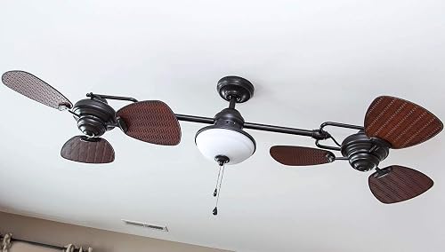Harbor Breeze 5-Pack 20.6 Inch Ceiling Fan Blades - Dark Elm Finish, Indoor/Outdoor Use, Replacement Blades