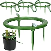 Tujoe 4 Set Drip Irrigation Ring Tree Water Ring 3 Leg Support, 5 Inch | Drip Emitter with 1/8 Inch Barbed Inlet Fitting, Removable Stakes, Grow Media Irrigation System, Rain Watering Tree Plants
