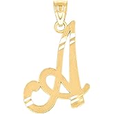 Jewels By Lux 14kt Yellow Gold Unisex Initial Alphabet A Charm Pendant