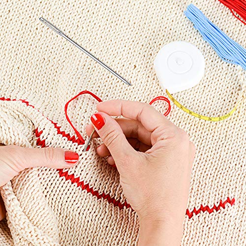 MIUSIE Convenient Needle Storage,Versatile Wooden Needle Case with Smooth Touch ,Sewing Supplies with 20 Pieces Big-Eye Stitching Needles for Stitching/Sewing/Embroidery