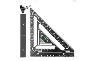 DEEDRR 8.3" Ratter Square Tool with Jig Block - Flatwork and Repetitive Markings Specialty for Precise Carpentry Work,Sherwap Ratter Square Tool(Black)