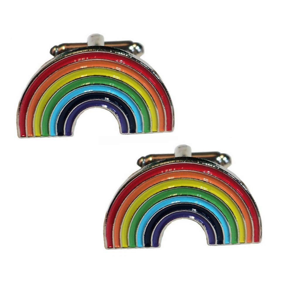 LGBT Rainbow Pride Lesbian Gay Bisexual Transgender Metal Enamel Cufflinks