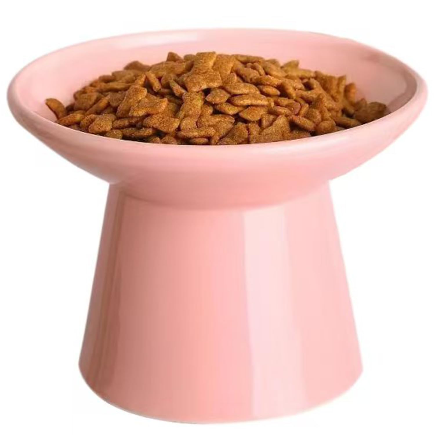 Photo 1 of KITCHENLESTAR 6.2 Inch Extra Wide Elevated Ceramic Cat Bowls, Food and Water Bowl Set for Elder Big Cats Small Dogs, Raised Design for Pet Easy Eating, Protect Cat's Spine Set of 1(Pink)