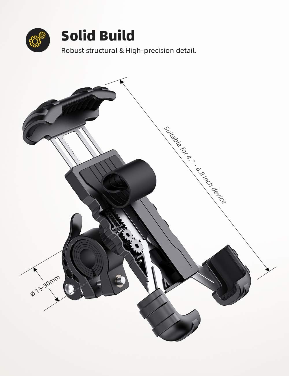 Bike Phone Holder, Motorcycle Phone Mount - Lamicall Motorcycle Handlebar Cell Phone Clamp, Scooter Phone Clip for Phone 11 / Phone 11 Pro Max, S9, S10 and More 4.7" - 6.8" Cellphone: Automotive