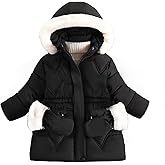 AiWMGL 3T 4T 5T 6T Toddler Girls Winter Coat Jacket Outwear Clothes Warm Overcoat Snowsuit Puffer Parka Fur Lined Hood Kids