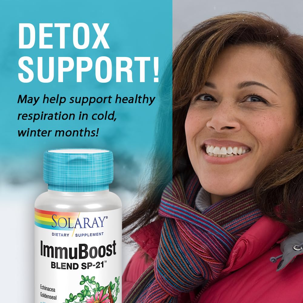 Solaray ImmuBoost Blend SP-21 | Herbal Blend w/Cell Salt Nutrients | Healthy Immune System Function Support | Non-GMO, Vegan | 50 Serv | 100 VegCaps