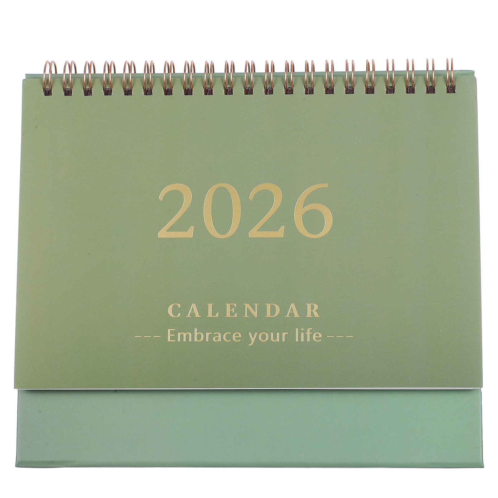 STOBOK 2026 Desk Calendar 2025.07-2026.12 Desktop Calendar 18 Monthly Daily PlannerCalendar for Office and Home Use, 19.00X16.50X8.00 cm - Green