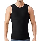 ZNOUKAXJR Mens Compression Shirt Slimming Body Shaper Vest Tank Top with Tummy Control Breathable Shapewear Undershirts