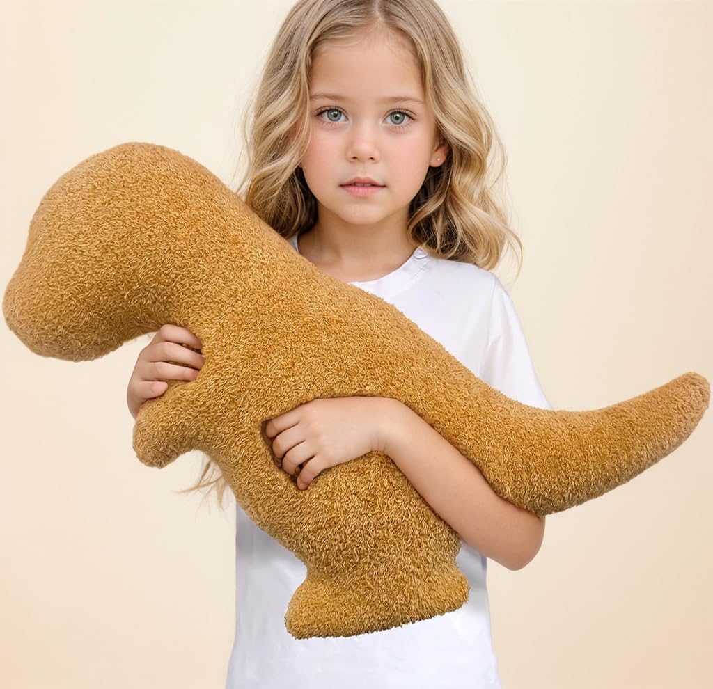 Lixzuch 24 inch Large Tyran Rex Dino Nugget Pillow, Big Dino Chicken Nugget Pillow Stuffed Animal Plush Toy, Di no Nugget Plush Dinosaur Theme Party Decoration Christmas Birthday Gift for Kids