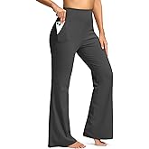 SANTINY Bootcut Pants for Women 28.5"/30.5"/32" Loose High Waisted Wide Leg Leggings Flare Yoga Pants with Pockets (Navy_32-M)