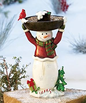 Holiday Snowman Friend Bird Bath Bird Feeder Amazon Co Uk Garden