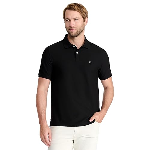 IZOD Men's Advantage Performance Short-Sleeve Polo Shirt, Black