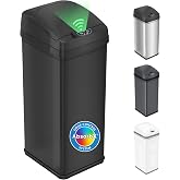 iTouchless 13 Gallon Sensor Trash Can with Lid | Pet Lock and Odor Filter | Patented 50L Auto Motion Sensor Kitchen Garbage C