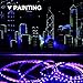 Onforu 49.2ft LED Black Lights Strip Kit, 900 Units Lamp Beads, 12V Flexible Black light Strip Lighting, 15M Black Light LED Strips for Glow Party, Bedroom, Game Room, Night Club, Halloween Decoration