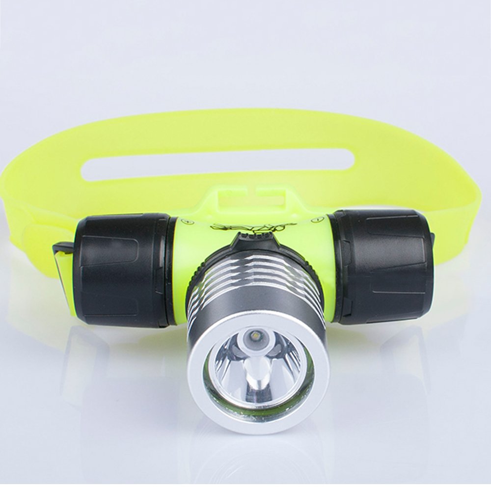 Three trees Underwater Diving Headlamp,3W 110 Lumens Waterproof LED Light,Slide Switch Safety Waterroof Underwater Buckle Headlamp,For Scuba Diving Outdoor Under Water Sports