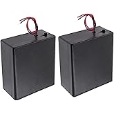 hrsyyl 2pcs D Size Battery Holder 2 Slot D Cell Battery Holder 2x1.5V 3V D Size Battery Case Contain with Back Cover and Switch