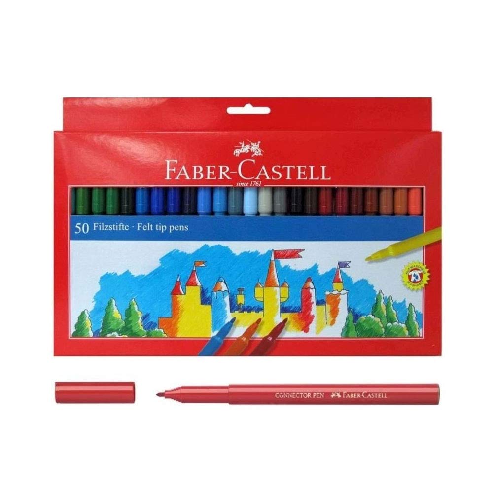 Faber-Castell 554250 - 50 Felt-Tip Pens - Multicoloured