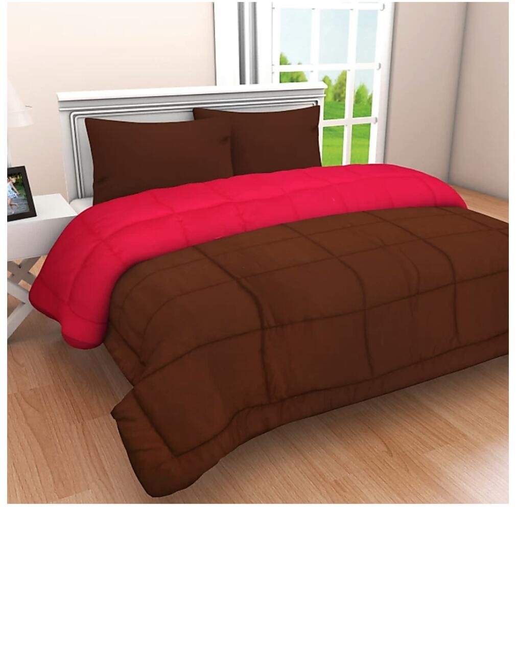 Buy Indicum Brown Microfiber Cotton Comforter Single Online At Low