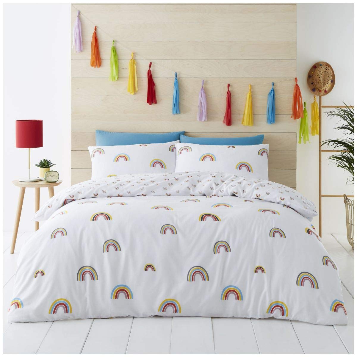 GC GAVENO CAVAILIA Reversible Printed Duvet Cover, Easy Care Quilt Set, Soft Cosy Bedding, Polycotton, Rainbow, Double