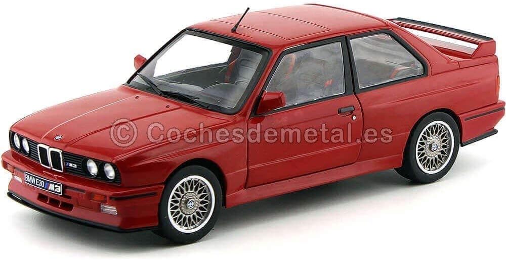 Solido – BMW M3 E30-1990 Coche en Miniatura de colección, 1801502, Rojo