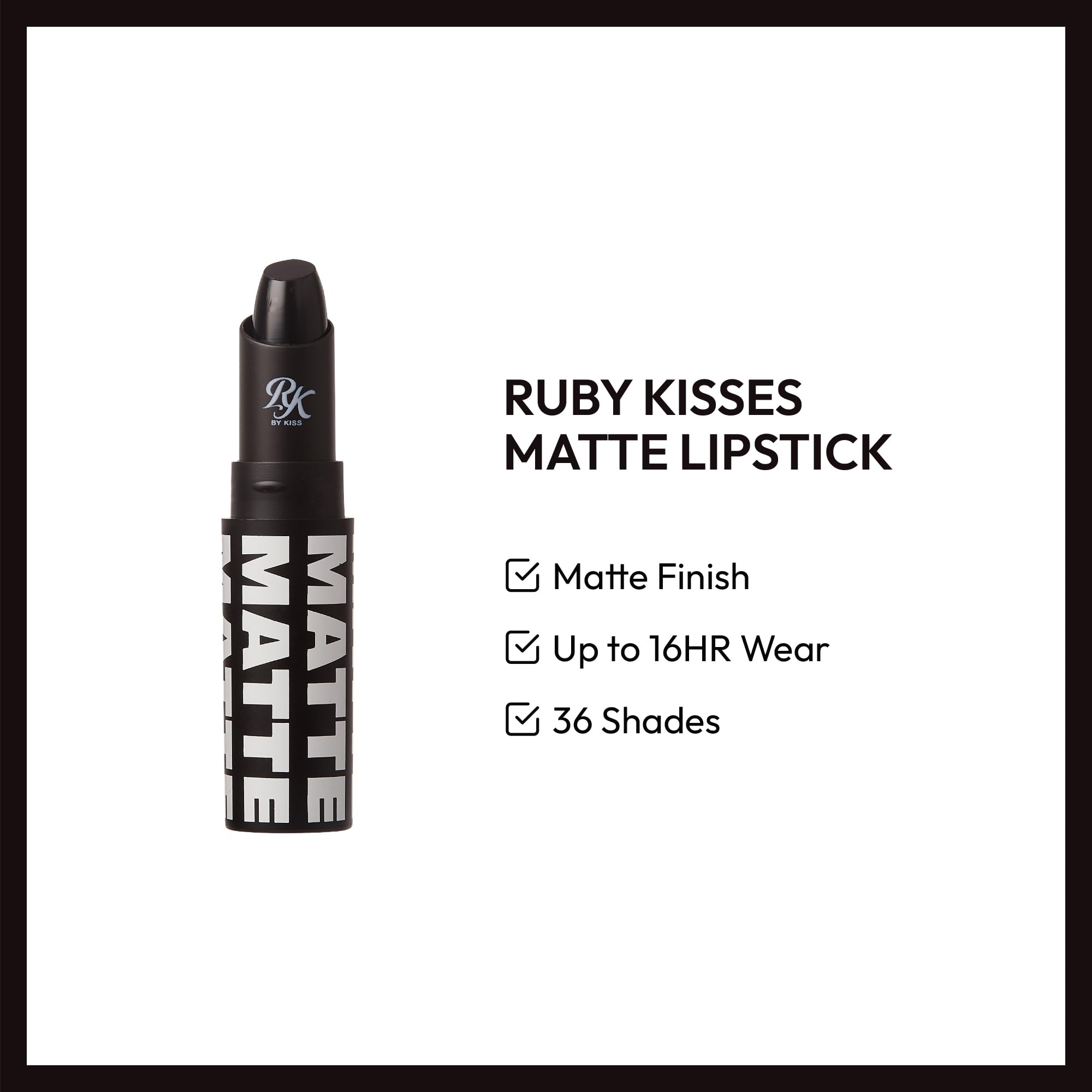 Ruby Kisses Ultra Matte Super Rich Lipstick 3.5g/0.12oz (RMLS14 BLACKISM)