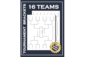 Tournament Bracket: 16 Player / Team Tournament Bracket Template Sheets For All Sports and Games, Single Elimination Sports T