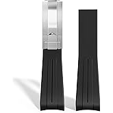 Rubber Watch Strap for Rolex Rubber Band 20mm for Men & Women Watches-Replacement Curved Lug End Watch Strap