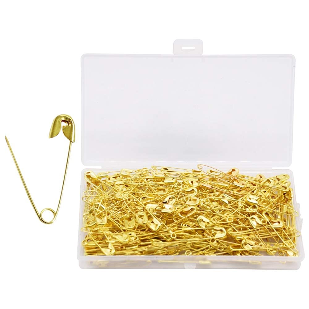 YOFASEN 100 Pieces Safety Pins - Large and Small Safety Pins Nickel Plated Pin - for Clothing Art Craft Sewing Jewelry Making Home Office Use, Gold, 53mm