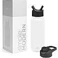 Simple Modern Water Bottle with Straw and Chug Lid Vacuum Insulated Stainless Steel Metal Thermos | Reusable Leak Proof BPA-Free Flask for Sports, Gym | Summit Collection | 32oz, Winter White