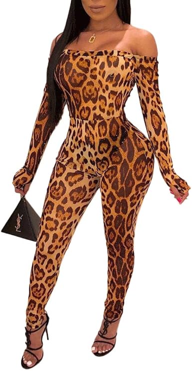 long sleeve leopard romper