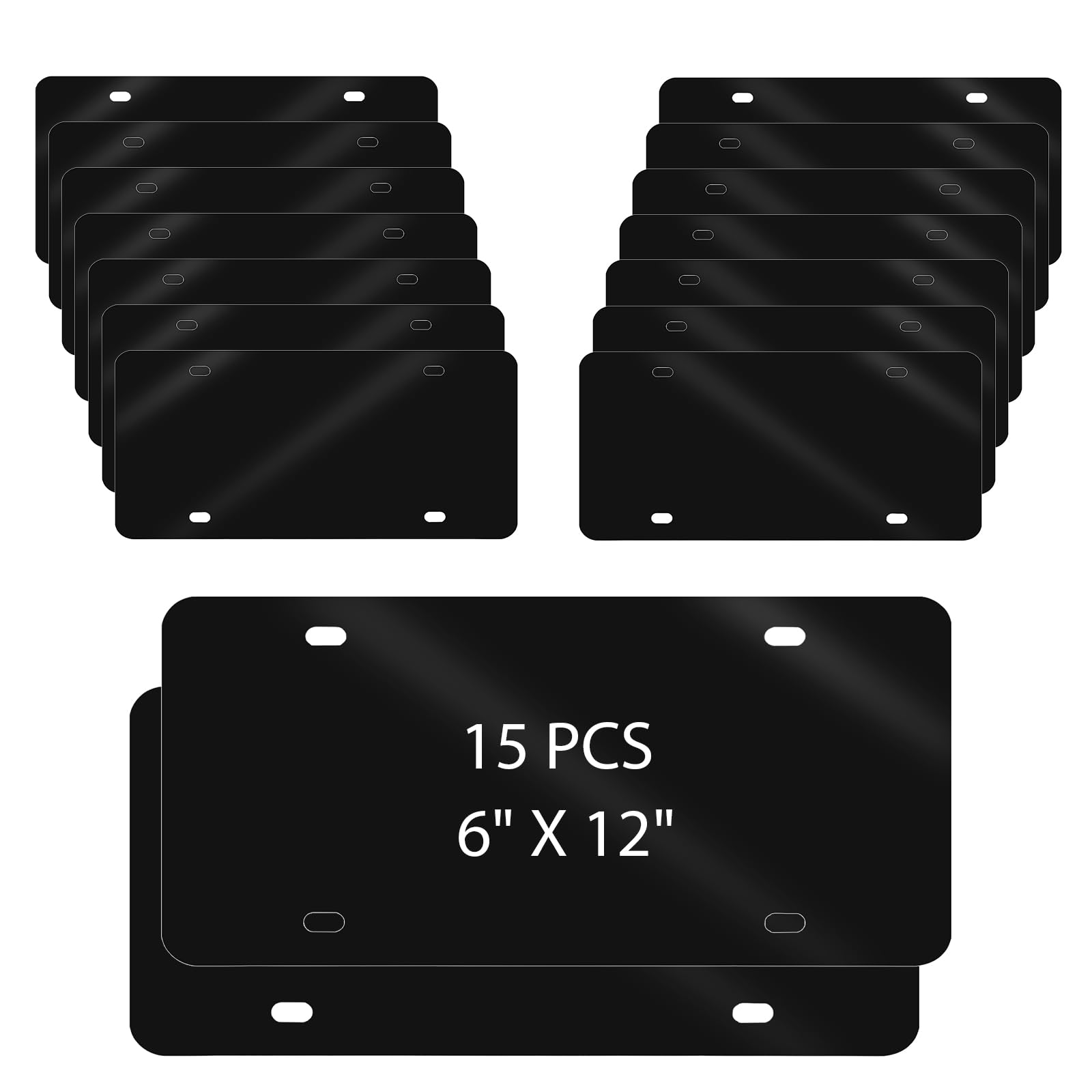 Photo 1 of CYEAH 15 Pcs Blank Metal Automotive License Plate, Heat Thermal Transfer Sheet DIY Picture Sublimation License Plate Tag Blanks for Custom Design Work, 6 x 12 inch