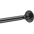 Amazon.com: Black Shower Curtain Rod, Screw In Shower Rod for Bathroom ...
