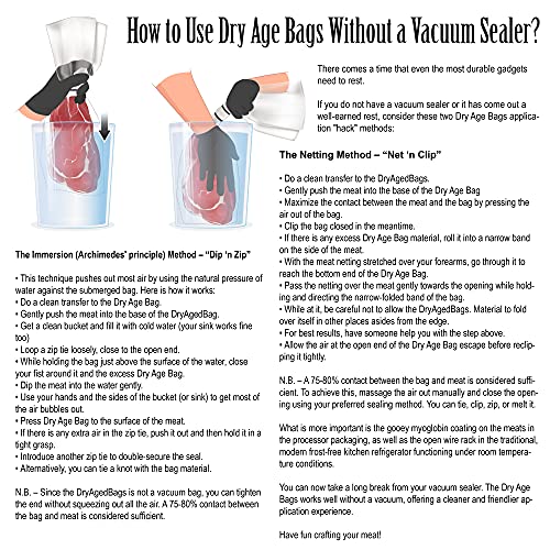 Dry Age Bags for Meat Easily Create DIY Dry Aging Meat at Home, No Vacuum Sealer Required