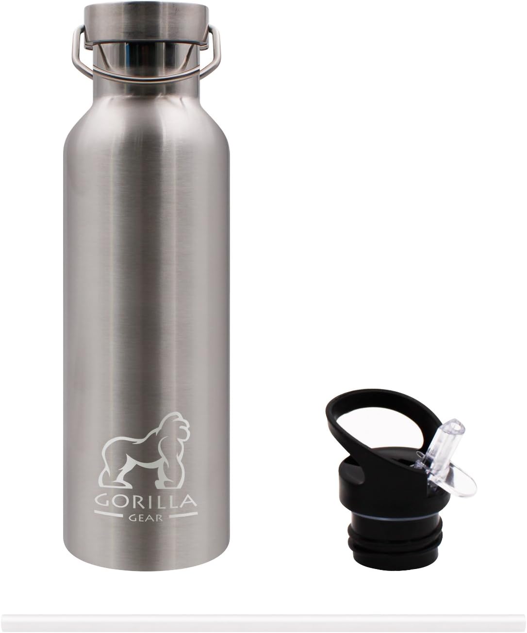 Gorilla Gear - Vacuum Insulated Stainless Steel Water Bottle (Bonus Straw Lid) - 25 oz - Compare to Hydro Flask …