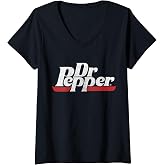 Womens Dr. Pepper Classic Distressed Logo V-Neck T-Shirt